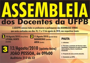 CARTAZ ASSEMBLEIA GERAL - AGOSTO DE 2010