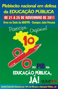 10 por cento do PIB - plebiscito na PB
