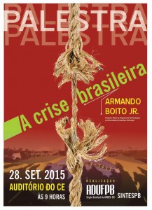 CARTAZ PALESTRA A CRISE NO BRASIL