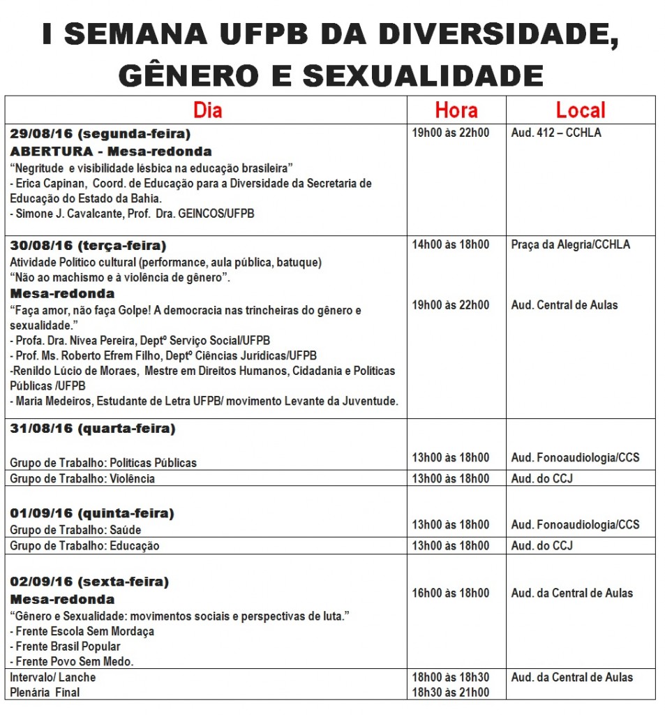 programação semana da diversidade