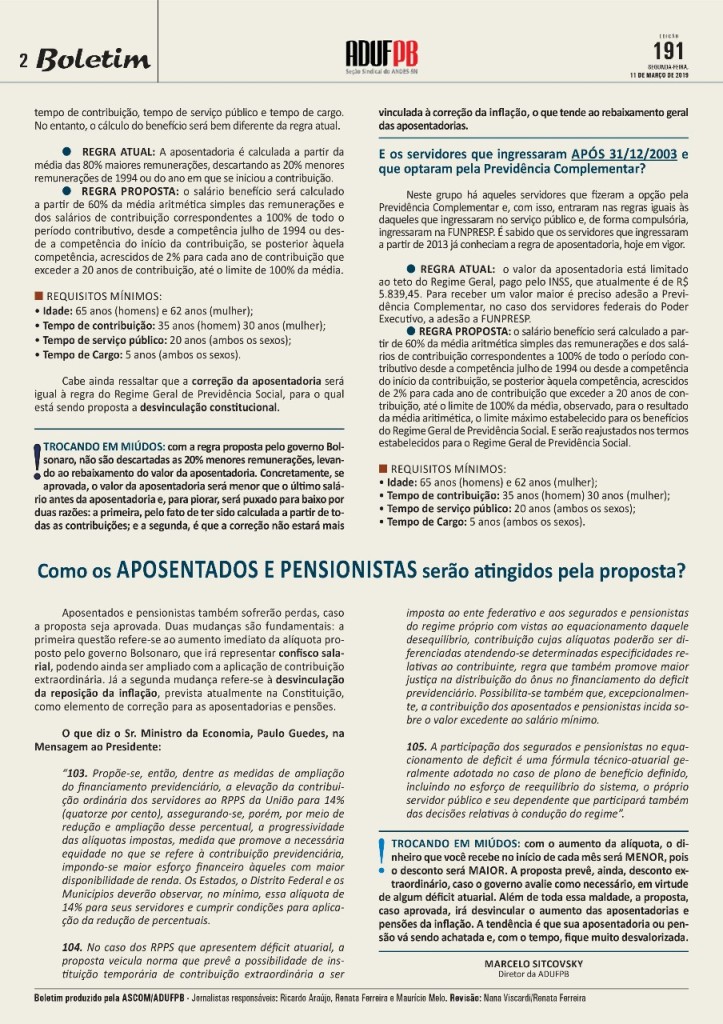 Boletim 191 - reforma da Previdência (2)