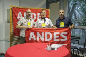 Da esquerda para direita: Paulo Opuszka (APUFPR), Celi Zulke (APUB / ANDES NE III) Luis Pasquetti (ADUNB)